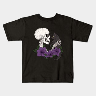 Cat and skeleton Kids T-Shirt